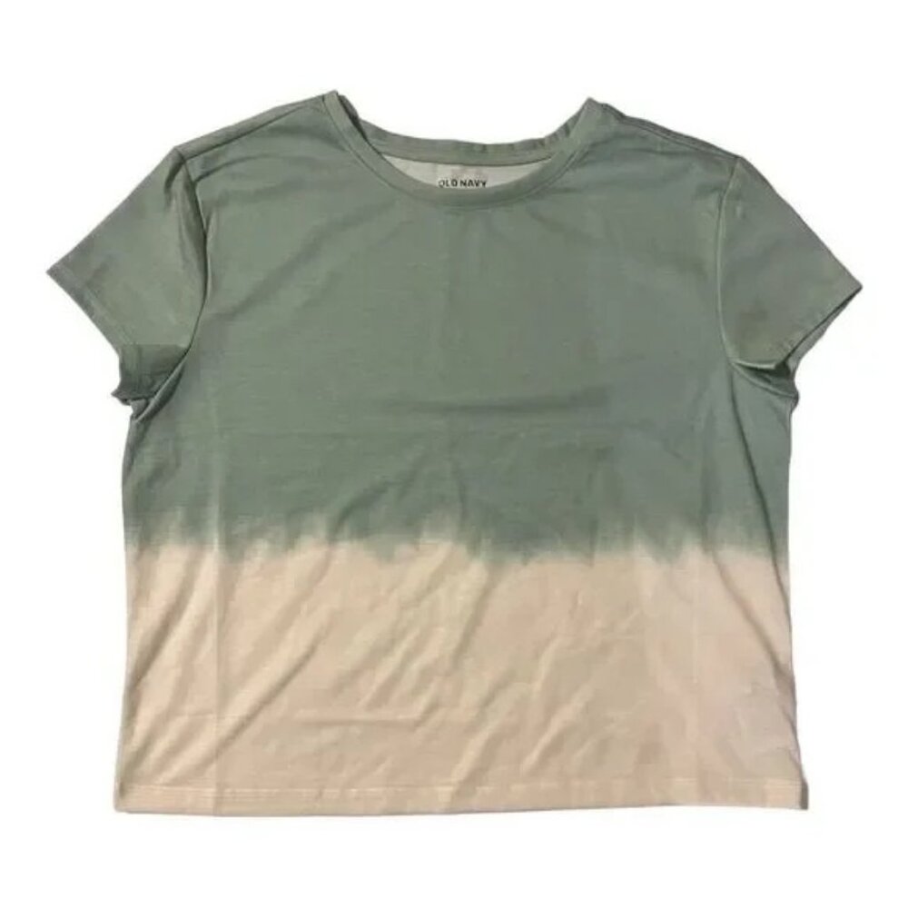 🔥4/$25 Old Navy Girls Short Sleeve Sleep Top Green Tie Dye Old Navy